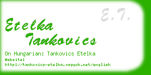 etelka tankovics business card